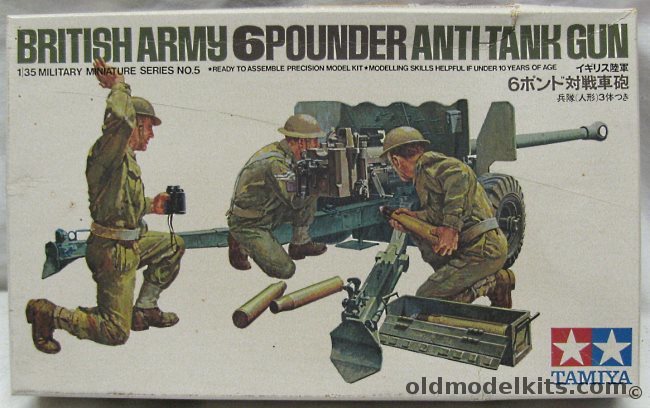 Tamiya 1/35 British Army 6 Pounder Anti-Tank Gun and Crew, 3505 plastic model kit